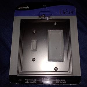 Amerelle Decor Collection Satin Nickel Cast Metal Switch Plate Cover